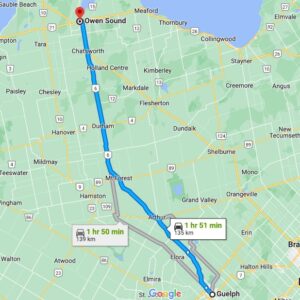 A drive from Guelph to Owen Sound